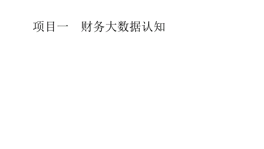 财务大数据基础课件项目一_第1页