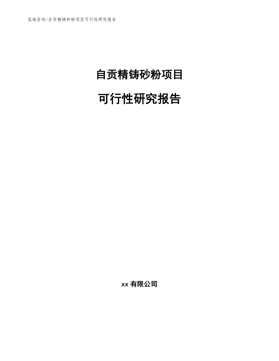 自贡精铸砂粉项目可行性研究报告【参考范文】_第1页