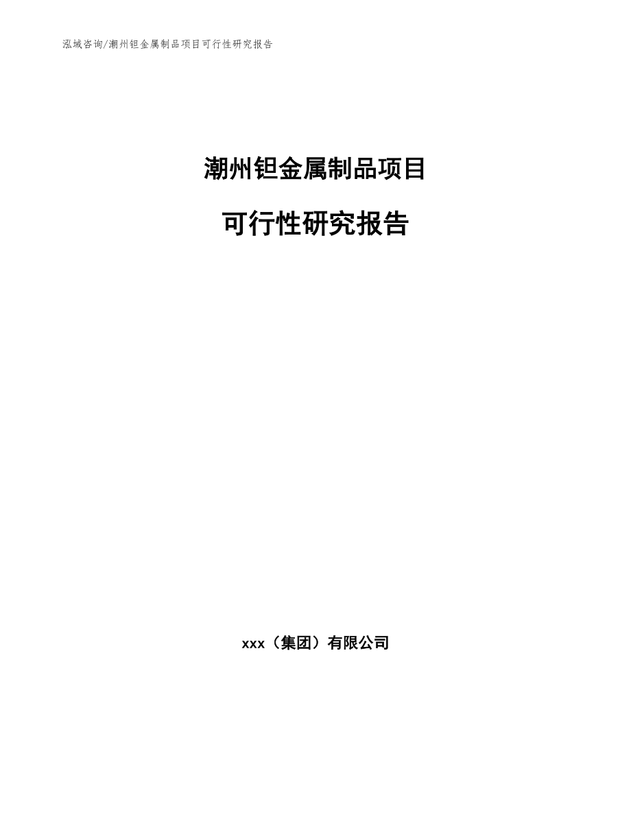 潮州钽金属制品项目可行性研究报告（参考范文）_第1页