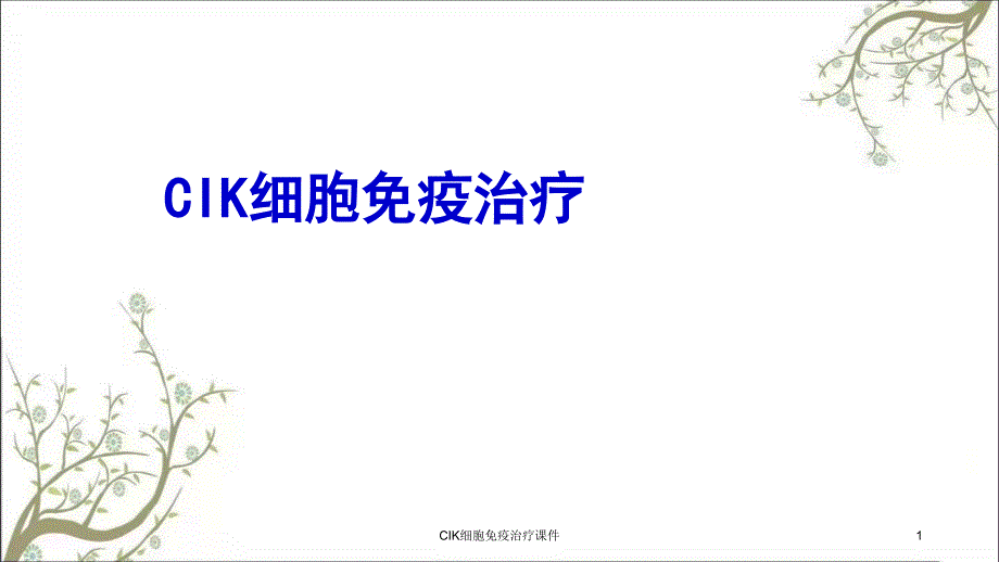 CIK细胞免疫治疗课件_第1页