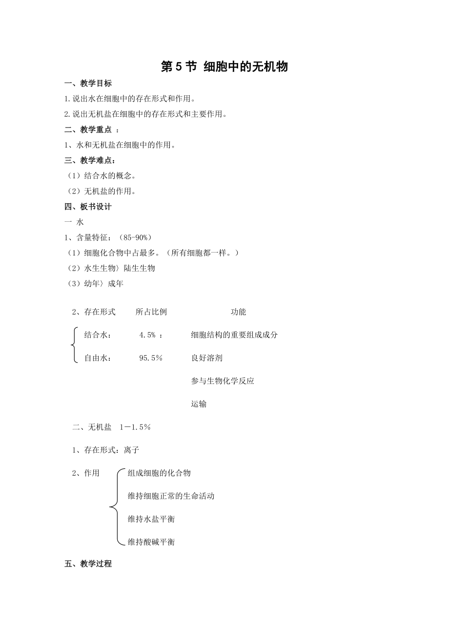 高一生物细胞中的无机物_第1页