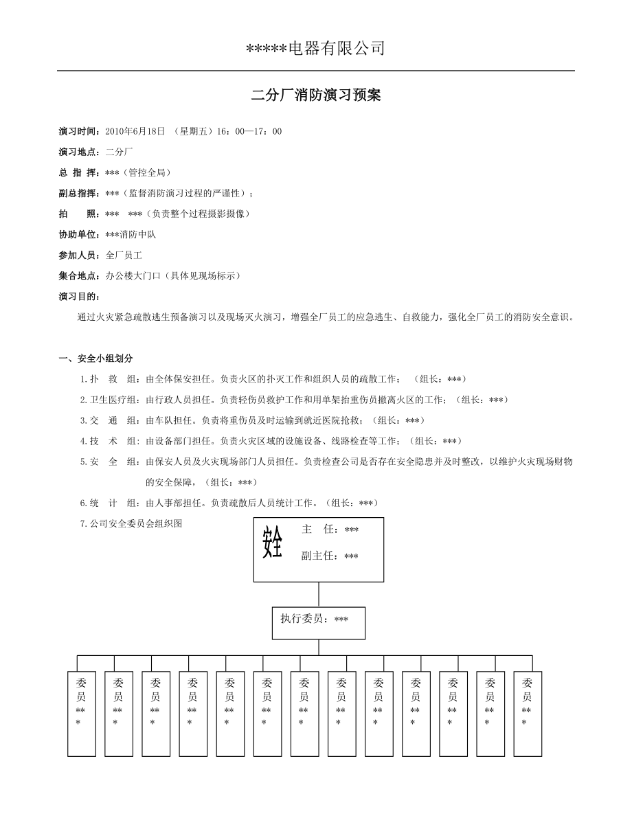 【2010年】消防演習(xí)預(yù)案_第1頁