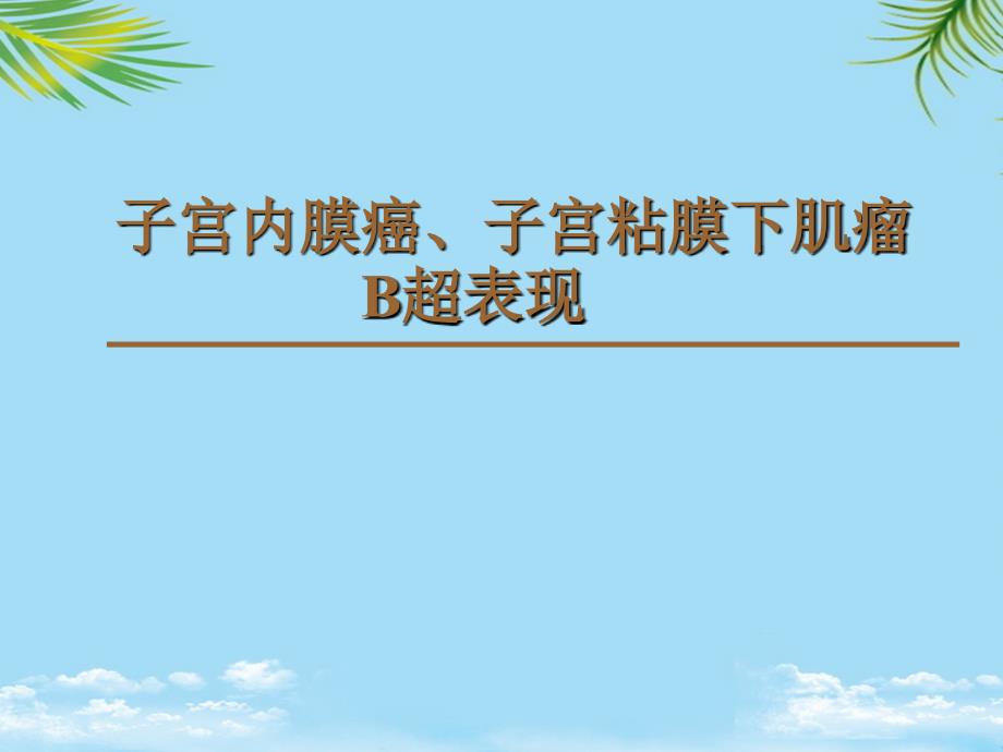 子宫内膜癌子宫粘膜下肌瘤B超表现全面课件_第1页