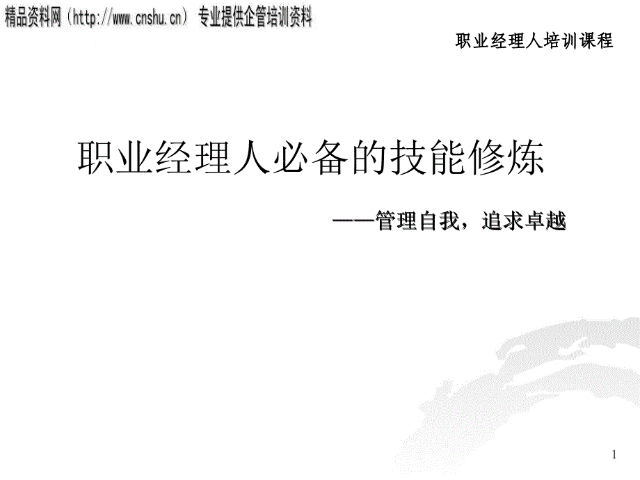 职业经理人必修技能ekzw_第1页