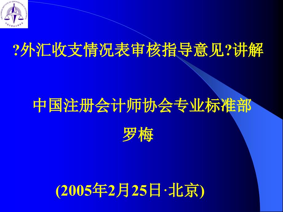 外汇收支情况表审核指导意见讲解_第1页