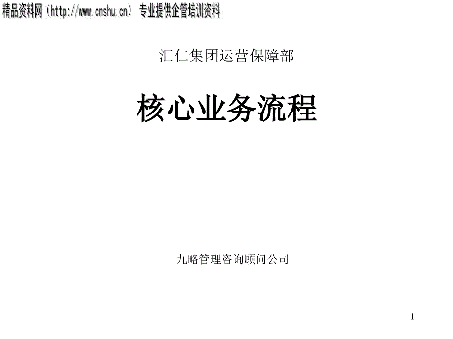 XX集团组织结构设计（核心业务流程）17040_第1页