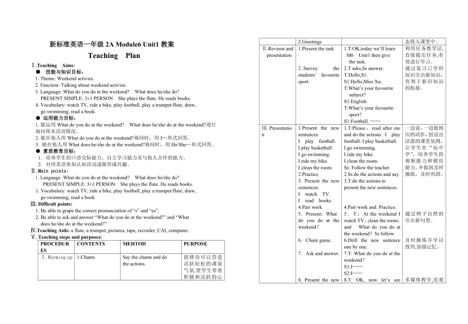 上海版牛津英语一年级2b教案全册教案_第1页