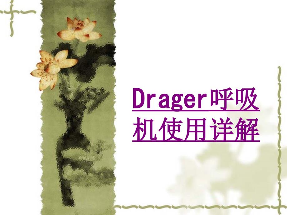 医学Drager呼吸机使用详解ppt培训课件_第1页