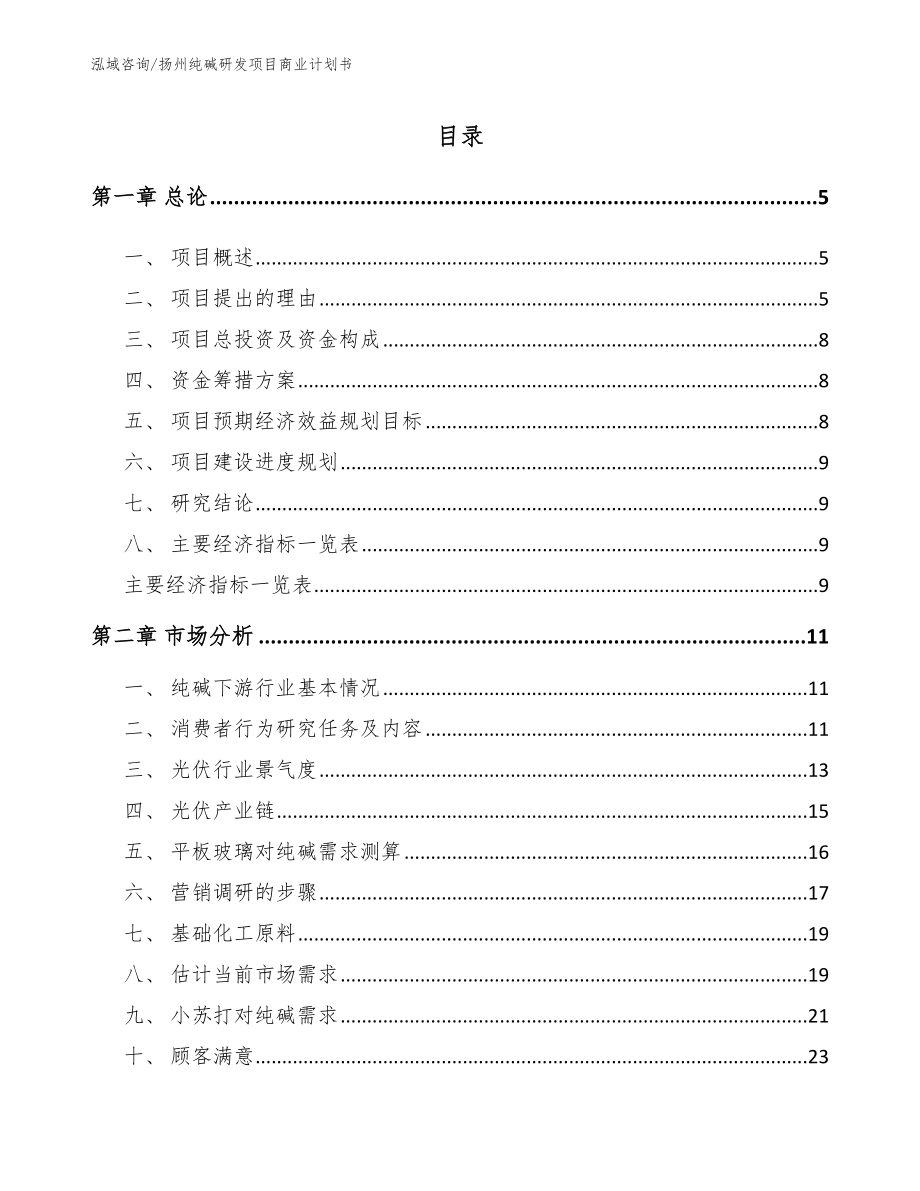 扬州纯碱研发项目商业计划书（参考范文）_第1页