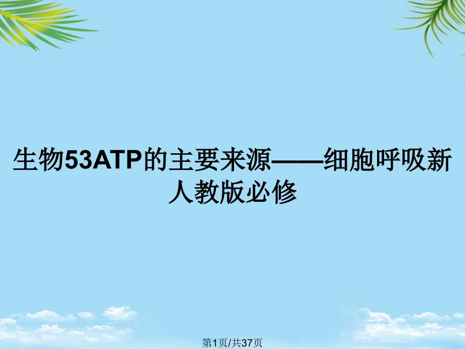 生物ATP的主要来源——细胞呼吸新人教版必修全面版课件_第1页