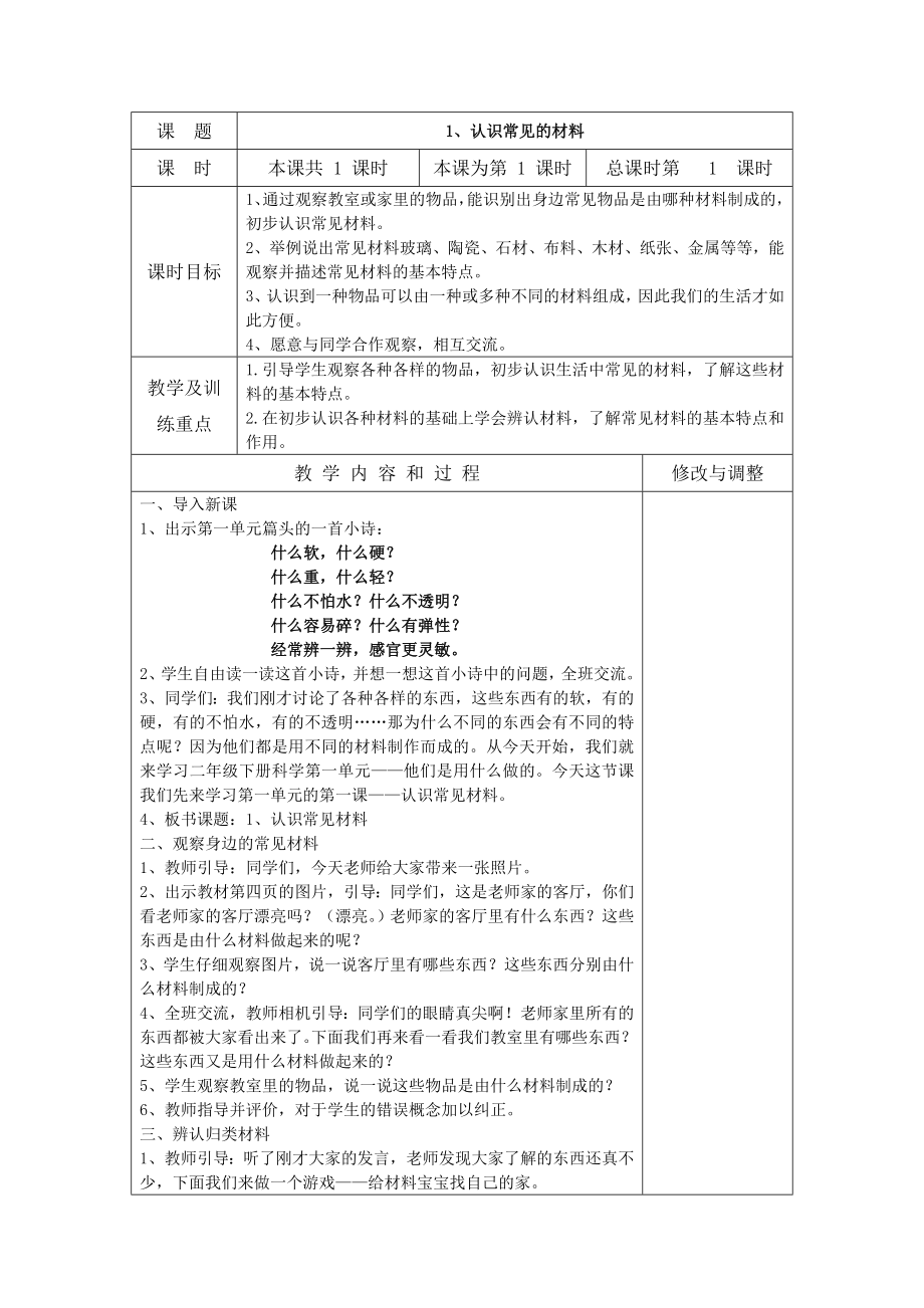 新苏教版小学科学二年级教案下册_第1页