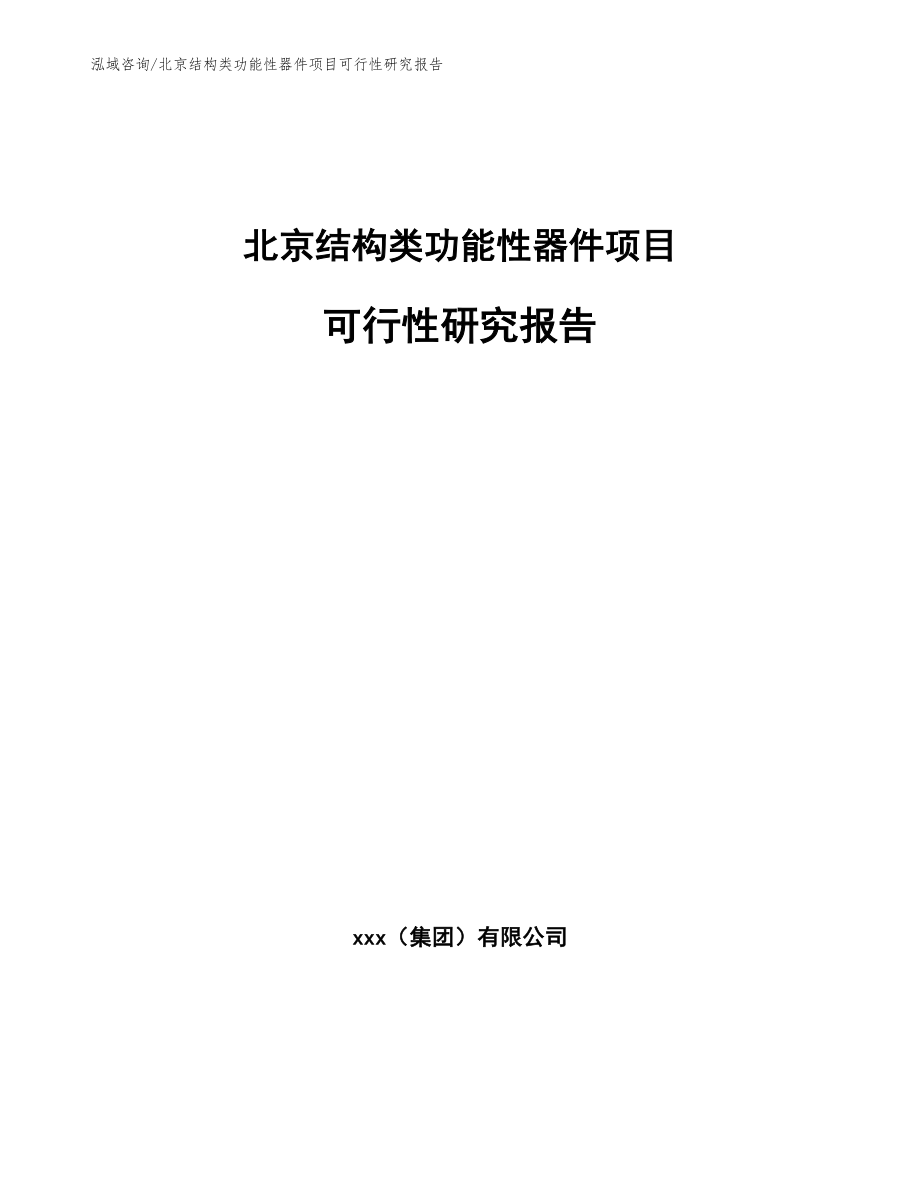 北京结构类功能性器件项目可行性研究报告_第1页