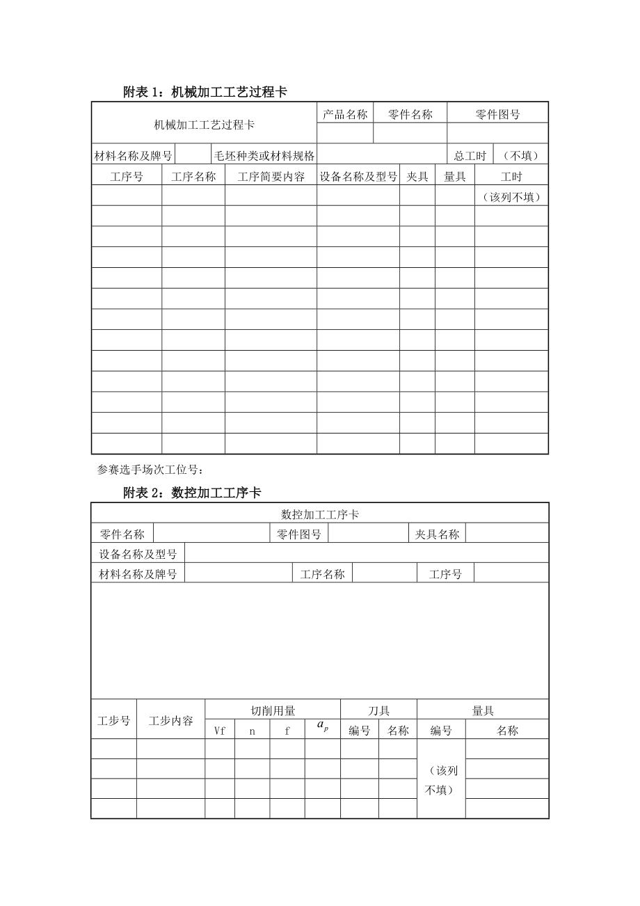 数控工艺卡片_第1页