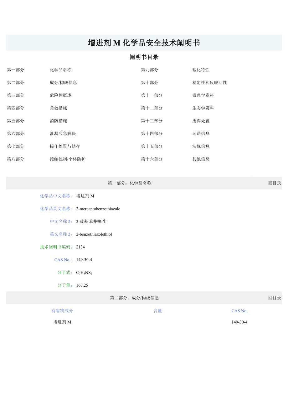 促进剂M化学品安全技术说明书_第1页