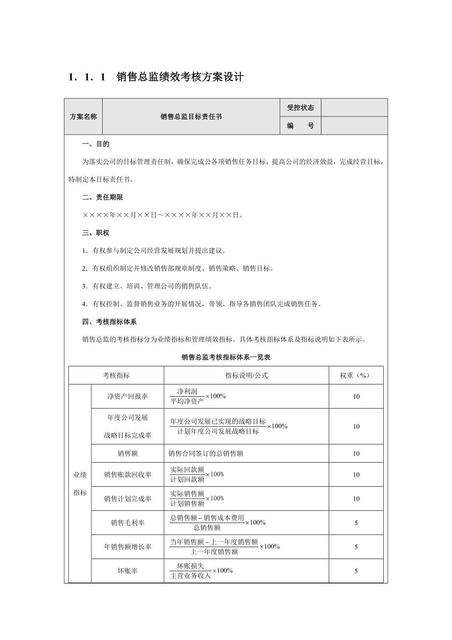 销售总监绩效考核方案设计_第1页