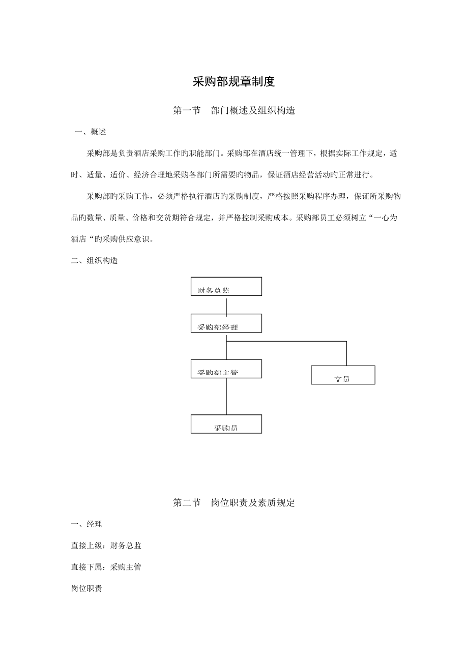 酒店采购部规章制度_第1页