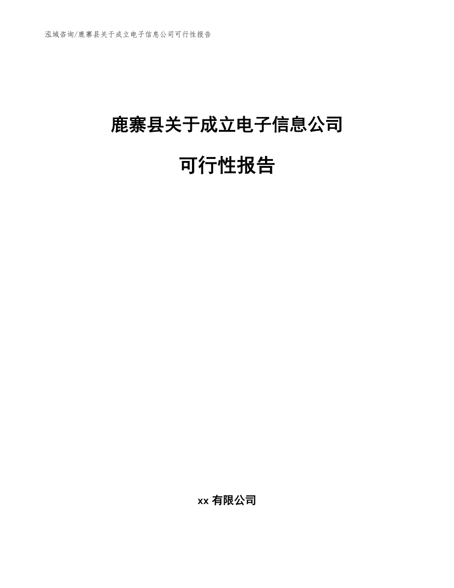 鹿寨县关于成立电子信息公司可行性报告_模板范本_第1页