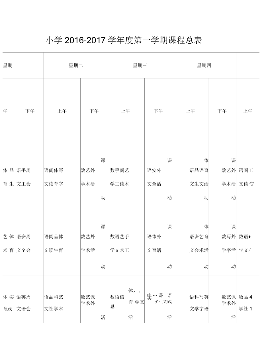 小学课程表总课程表_第1页