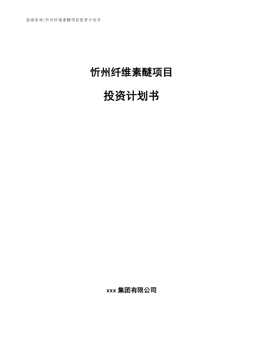 忻州纤维素醚项目投资计划书参考模板_第1页