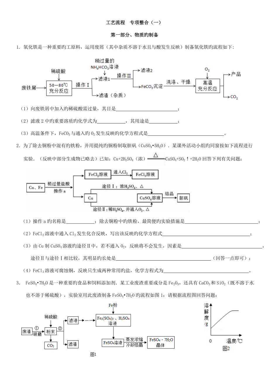 初三化学流程题_第1页