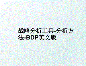 战略分析工具分析方法BDP英文版