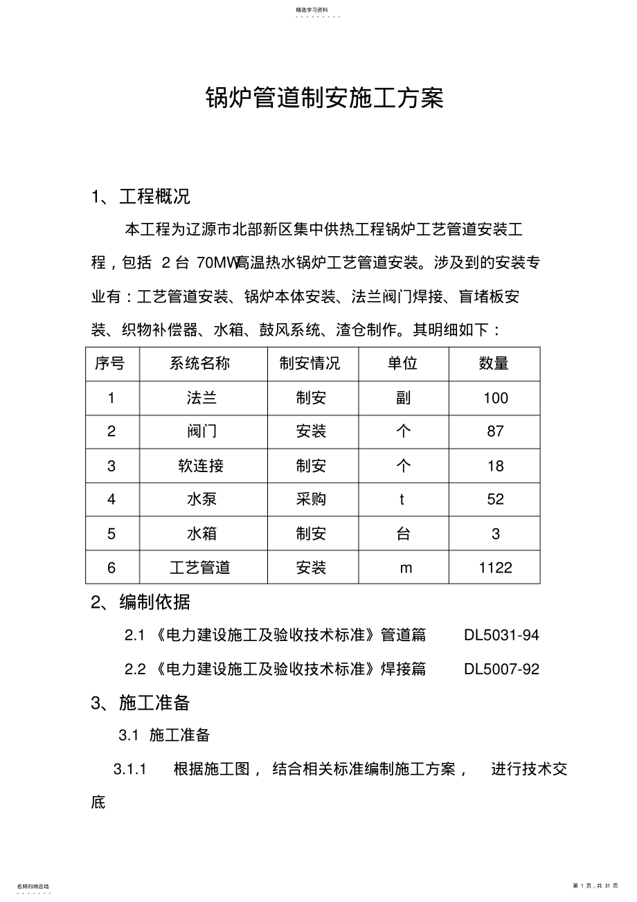 2022年锅炉管道制安施工方案_第1页