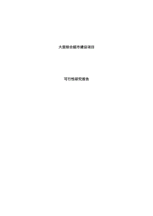 大型综合超市建设专项项目可行性专题研究报告