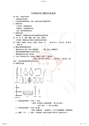 2022年完整word版,2021人教版初三化學上冊知識點總結