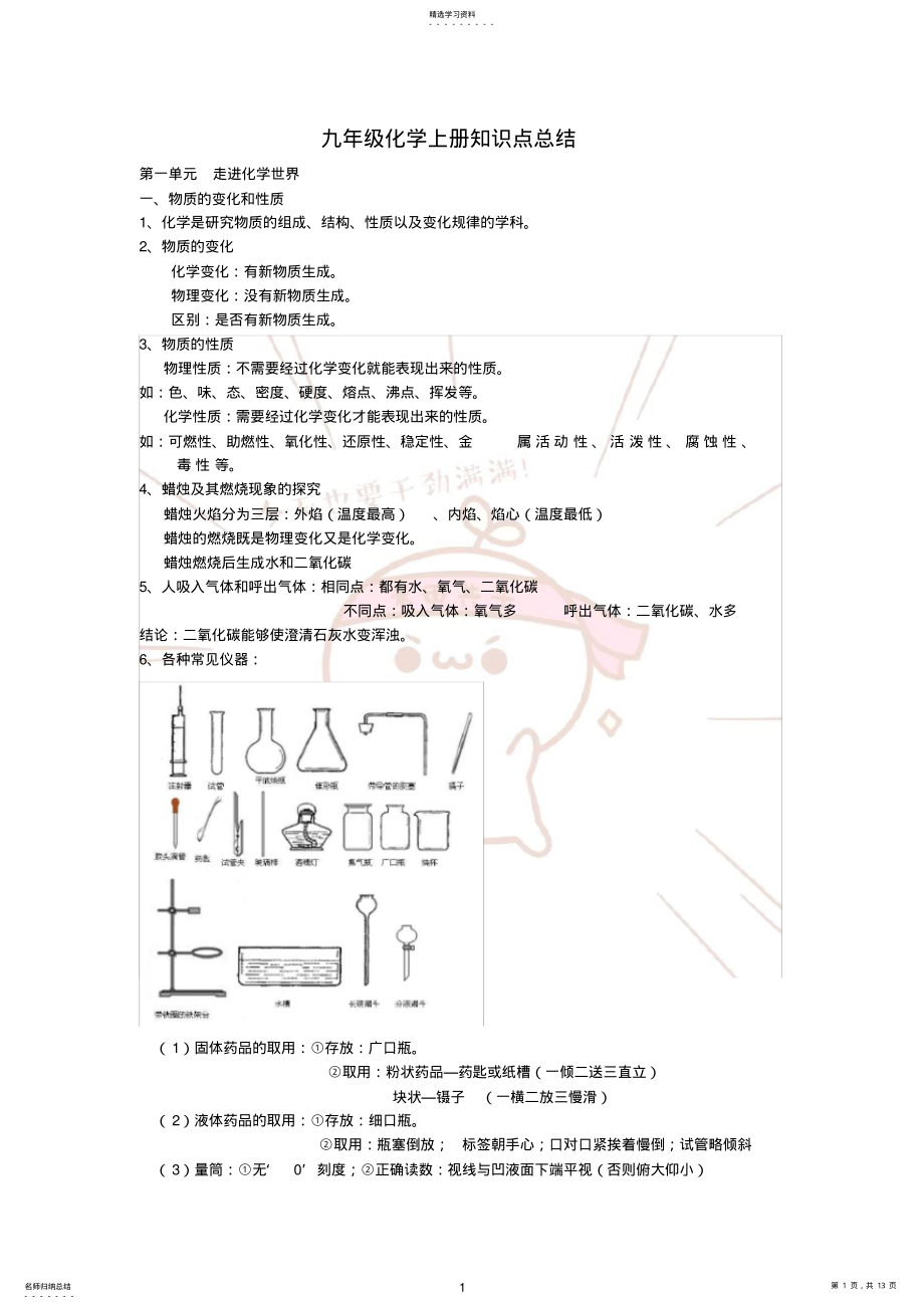 2022年完整word版,2021人教版初三化學(xué)上冊(cè)知識(shí)點(diǎn)總結(jié)_第1頁(yè)