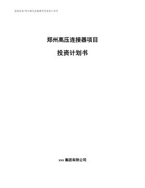 郑州高压连接器项目投资计划书（范文）