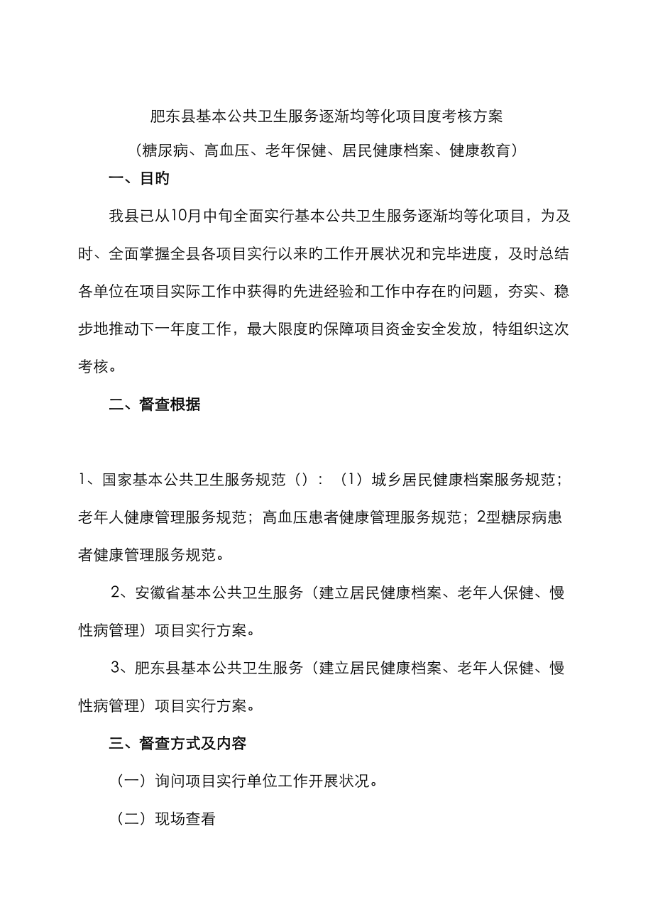 肥东县均等化项目考核方案_第1页