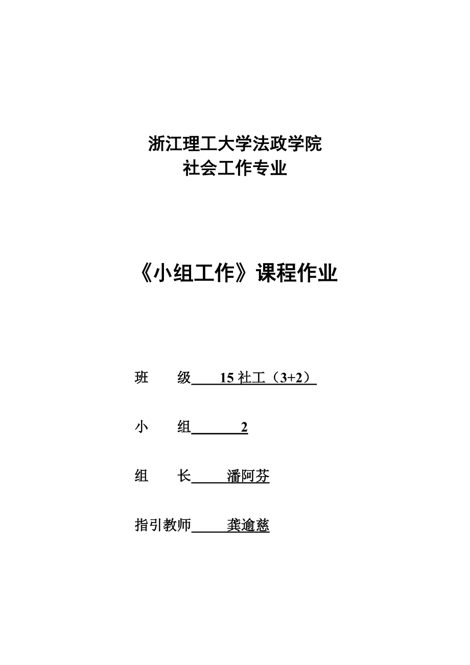 小组工作小组综合计划书格式新版培训教材_第1页