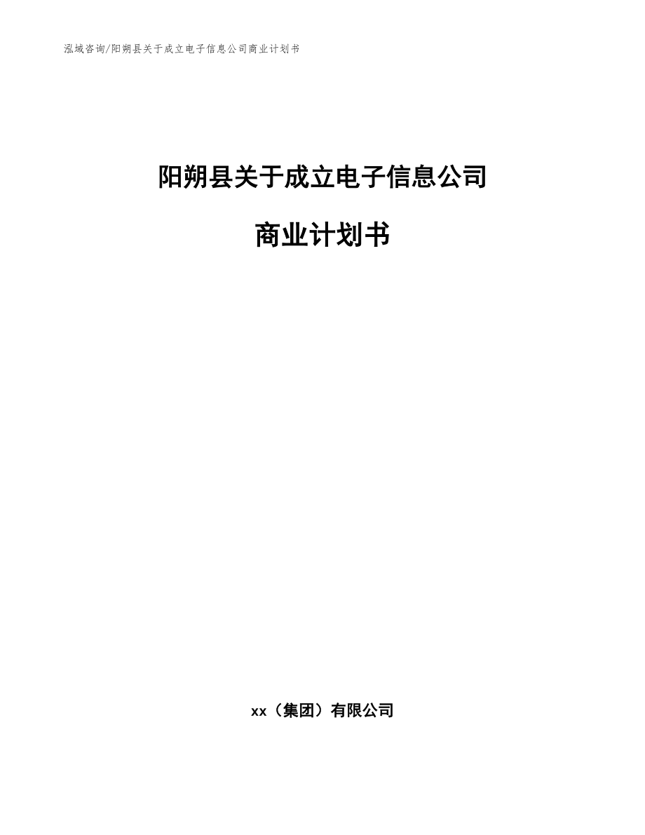 阳朔县关于成立电子信息公司商业计划书_第1页