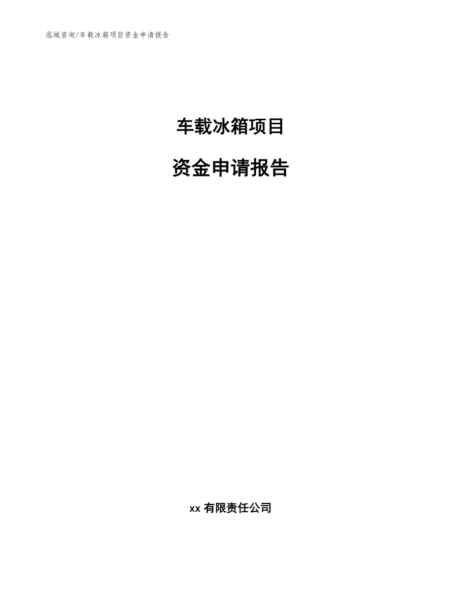 车载冰箱项目资金申请报告_第1页