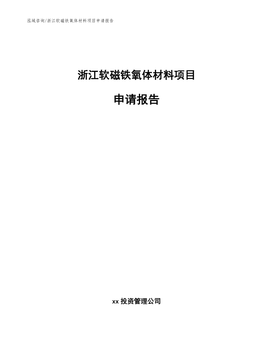 浙江软磁铁氧体材料项目申请报告_模板范本_第1页