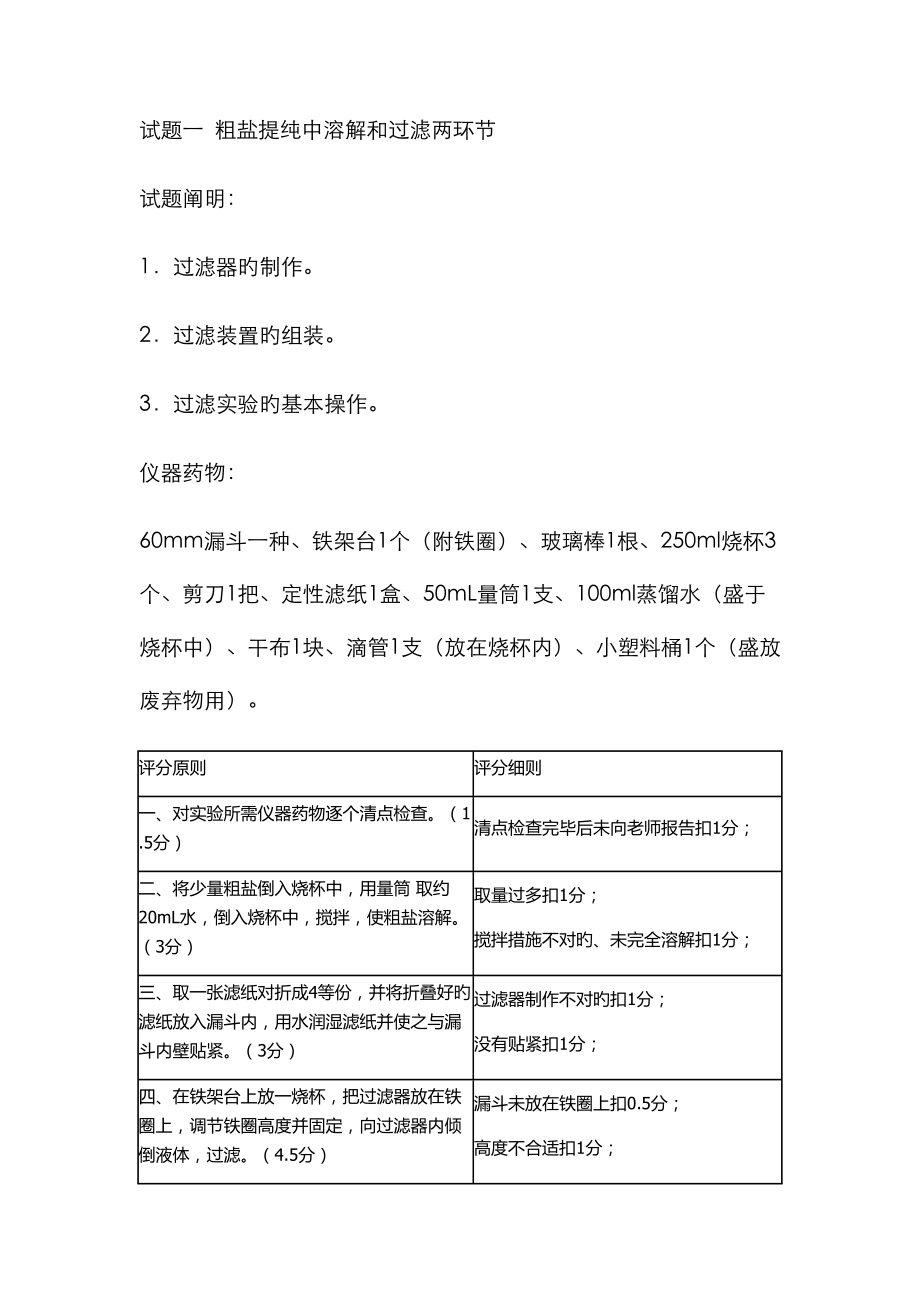 滁州市化学实验考试评分细则定稿_第1页