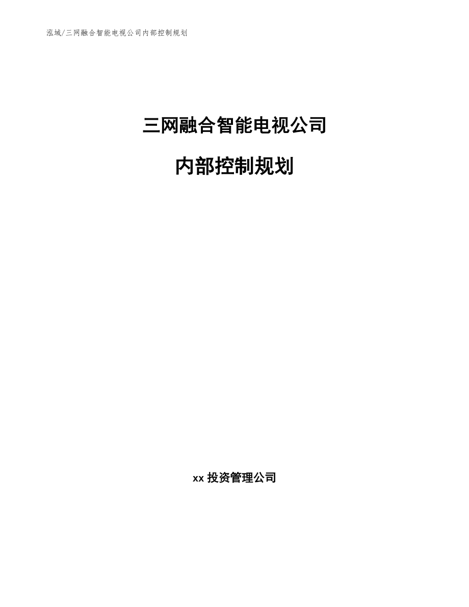 三网融合智能电视公司内部控制规划【范文】_第1页