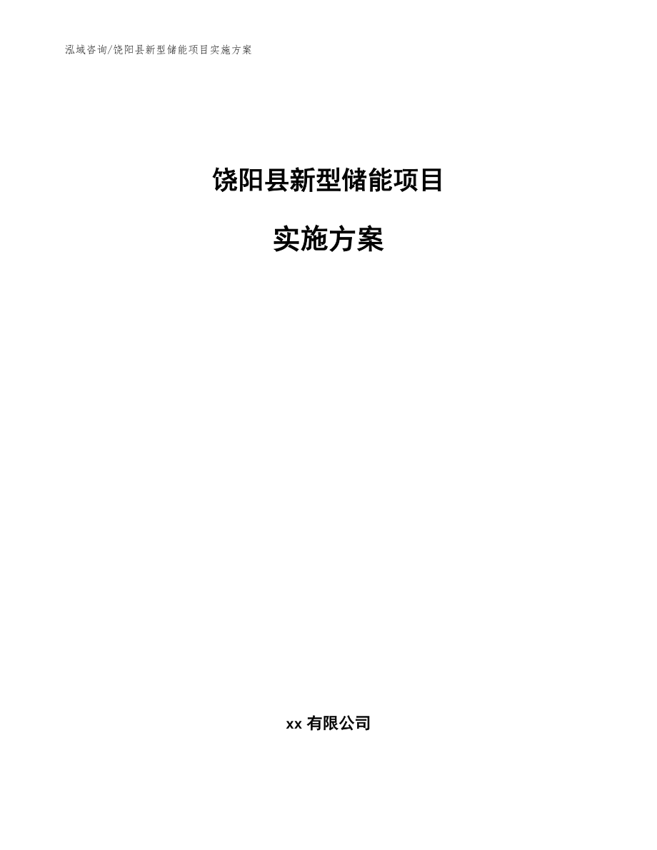 饶阳县新型储能项目实施方案【模板参考】_第1页