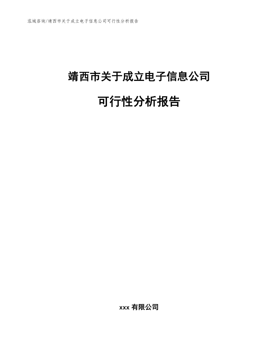 靖西市关于成立电子信息公司可行性分析报告_范文模板_第1页