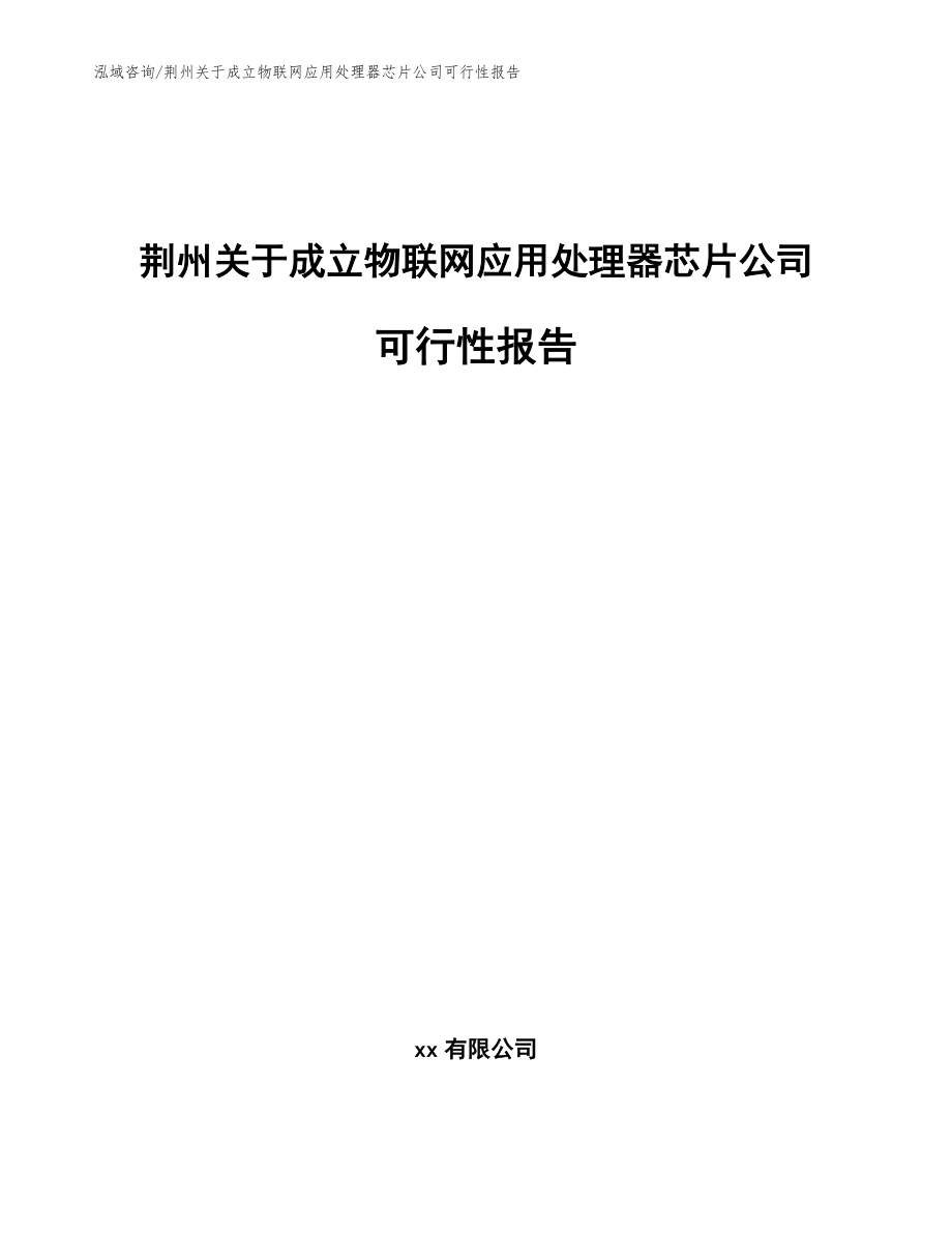 荆州关于成立物联网应用处理器芯片公司可行性报告（模板范本）_第1页