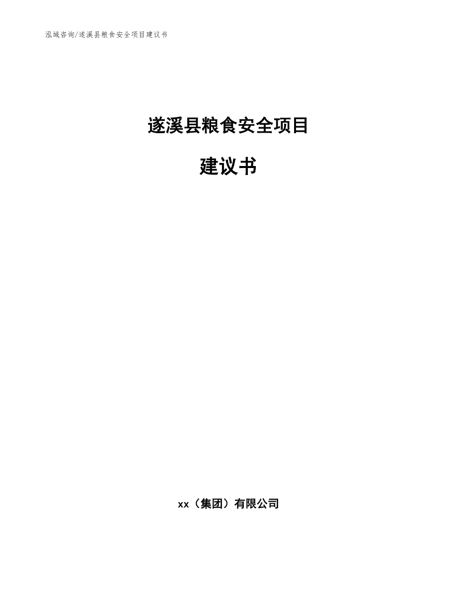 遂溪县粮食安全项目建议书（范文参考）_第1页