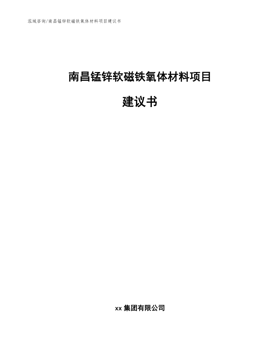 南昌锰锌软磁铁氧体材料项目建议书（模板范文）_第1页