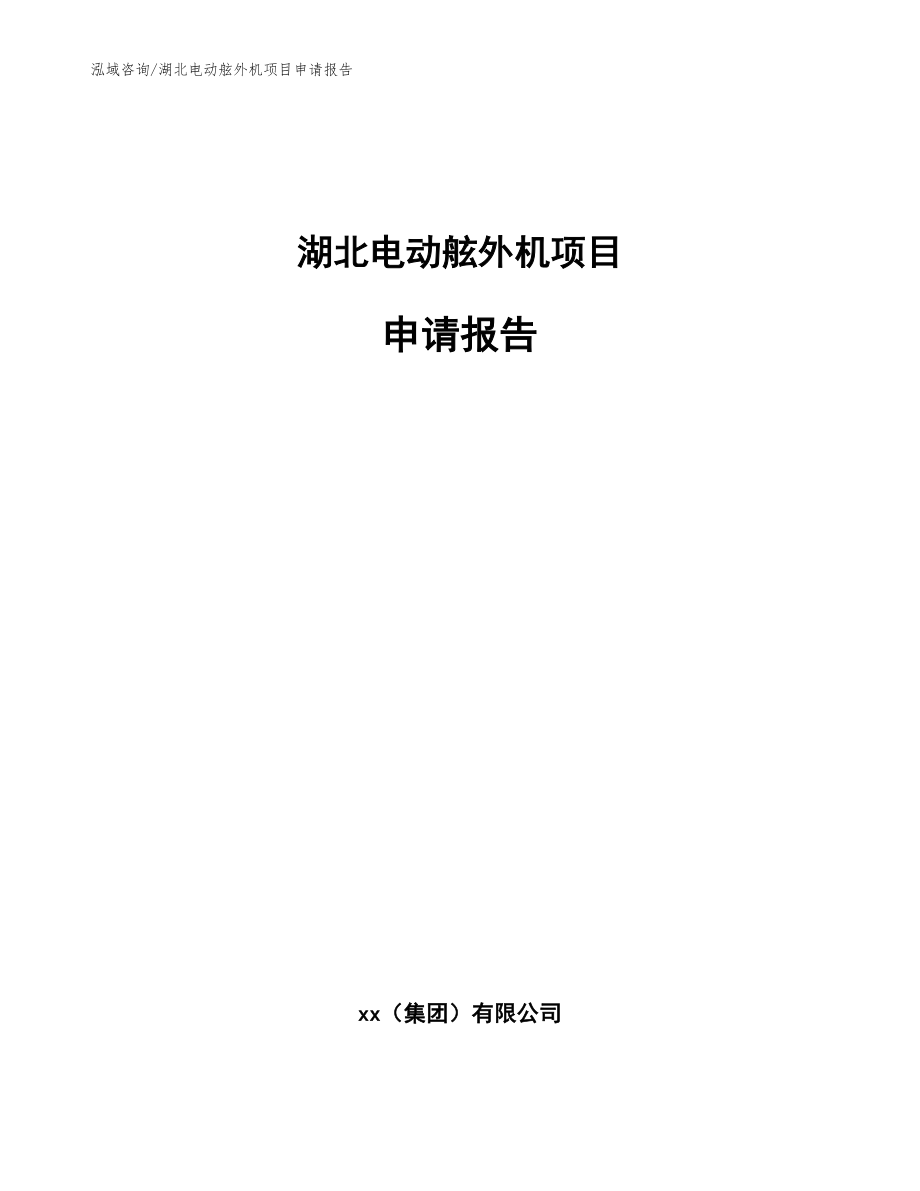 湖北电动舷外机项目申请报告（模板）_第1页