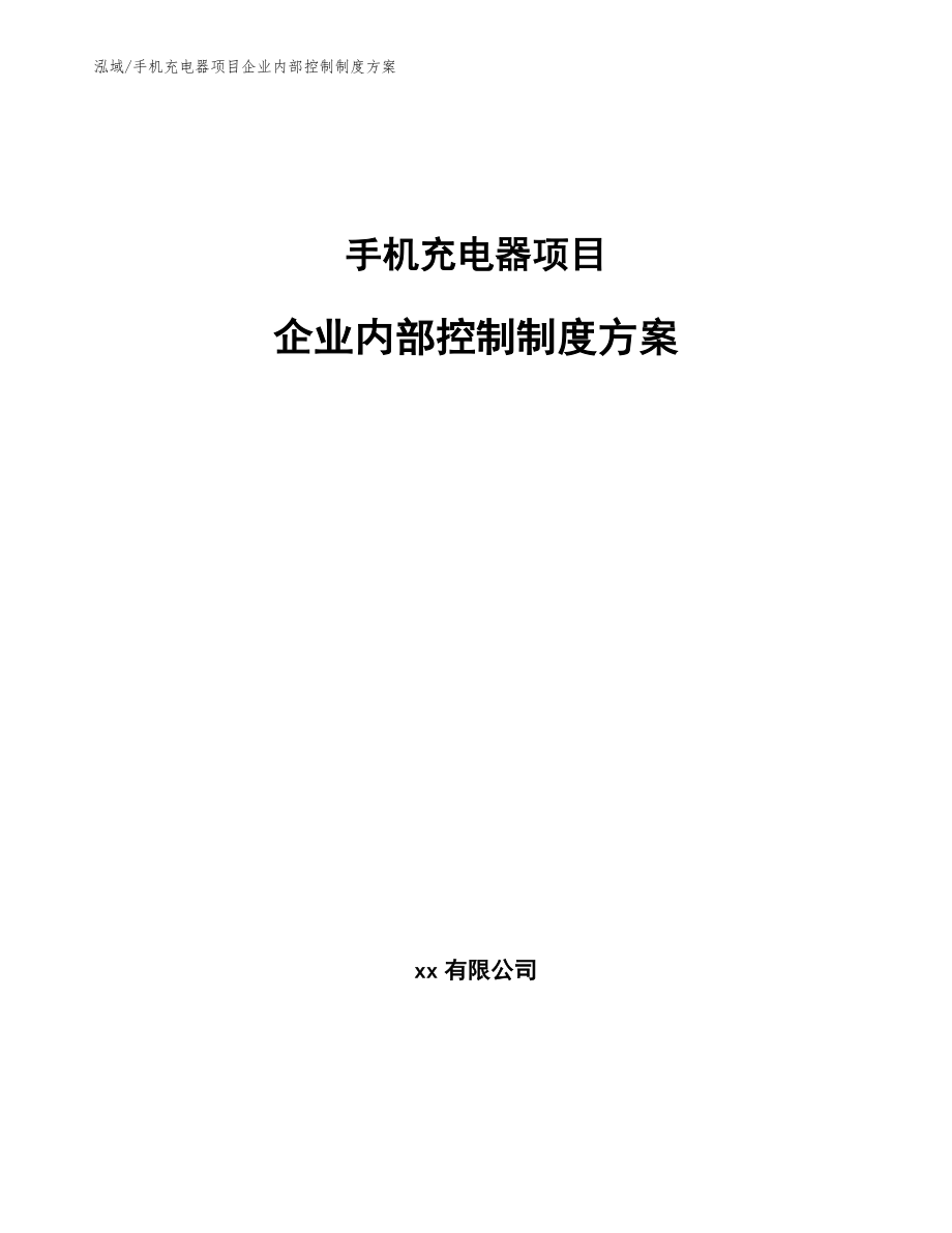 手机充电器项目企业内部控制制度方案（参考）_第1页