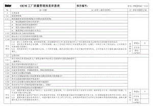 工厂质量管理体系审查表