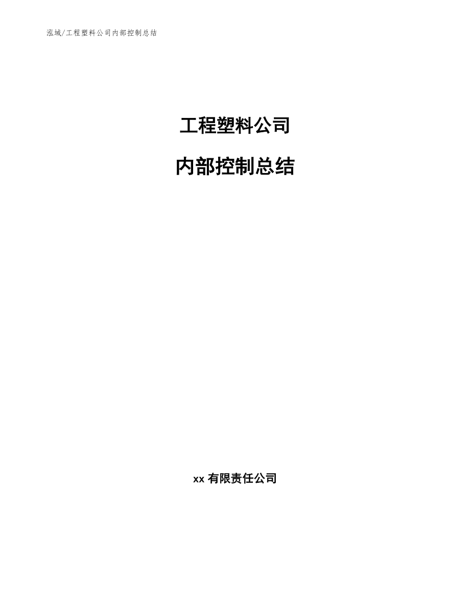 工程塑料公司内部控制总结（参考）_第1页