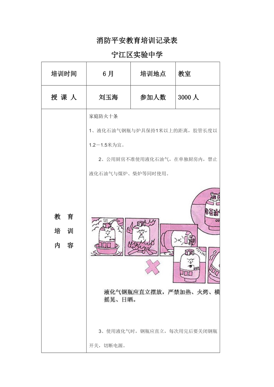 消防安全教育培训记录表12_第1页