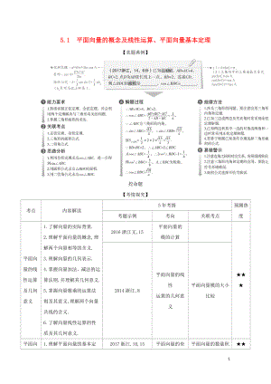 （浙江專用）2020版高考數(shù)學(xué)一輪總復(fù)習(xí) 專題5 平面向量與解三角形 5.1 平面向量的概念及線性運(yùn)算、平面向量基本定理檢測(cè)