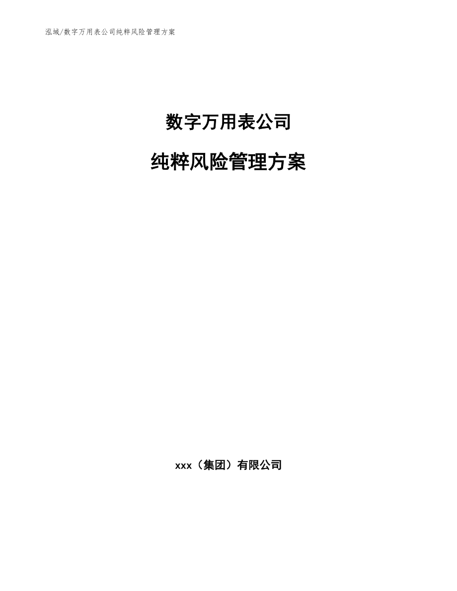 数字万用表公司纯粹风险管理方案_参考_第1页