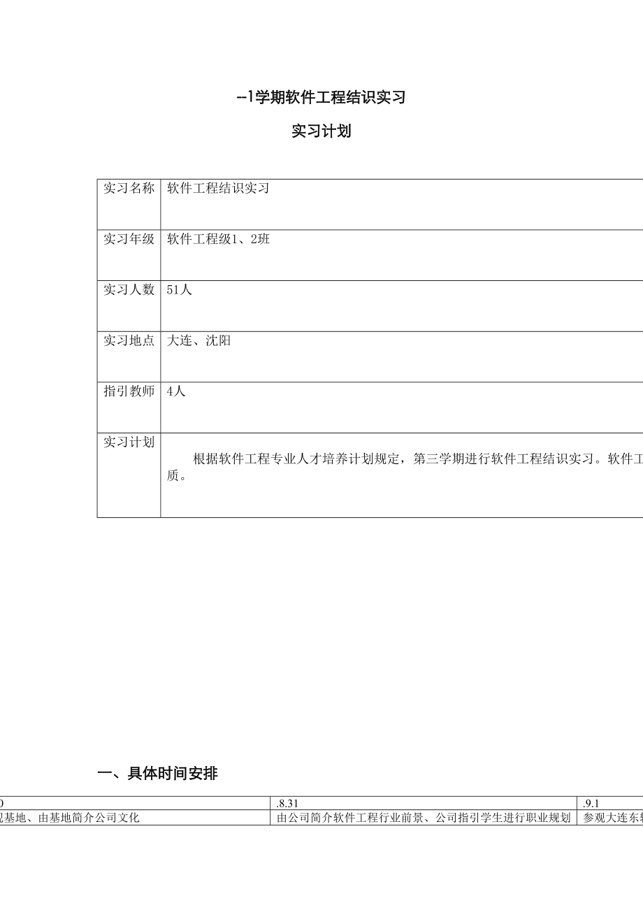 软件关键工程认识实习综合计划_第1页